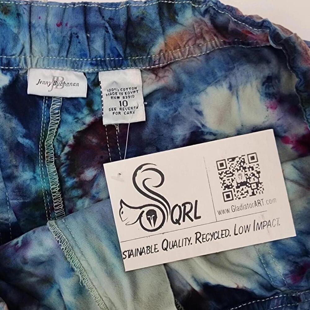 Jenny Buchannan. Reworked, 90s Knee Length, Hand Tie-Dye Skirt. Size: 10 - Picture 2 of 7